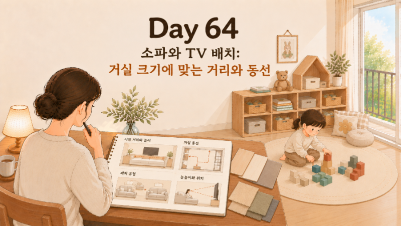 인테리어 기초 64｜소파와 TV 배치: 거실 크기에 맞는 거리와 동선