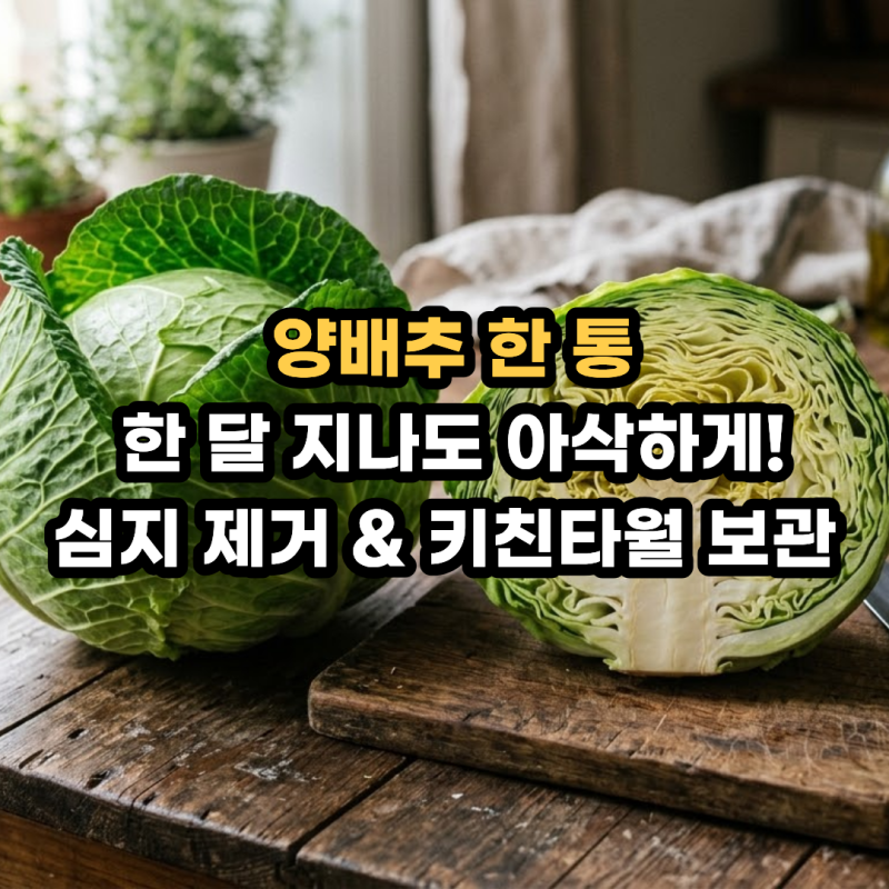 양배추 보관법 한 달 이상 싱싱하게! 심지 제거 & 자른 양배추 냉장·냉동 보관 기간 꿀팁