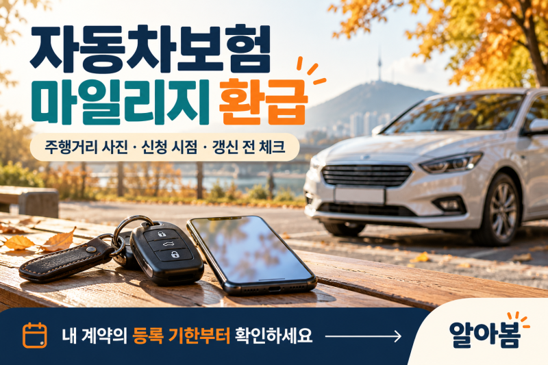 자동차보험 마일리지 특약 환급받는 법｜주행거리 사진·신청 시점·갱신 전 체크