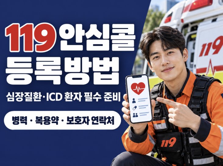 119 안심콜 등록방법｜심장질환·ICD 환자가 미리 준비할 응급정보 총정리