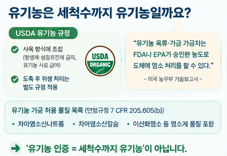 유기농 닭가슴살도 염소수 세척할까? 미국과 EU 기준을 비교해 봤습니다.