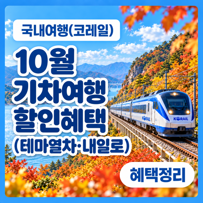 10월 기차여행 패키지 총정리｜코레일 테마열차 50%·내일로 2만원 할인