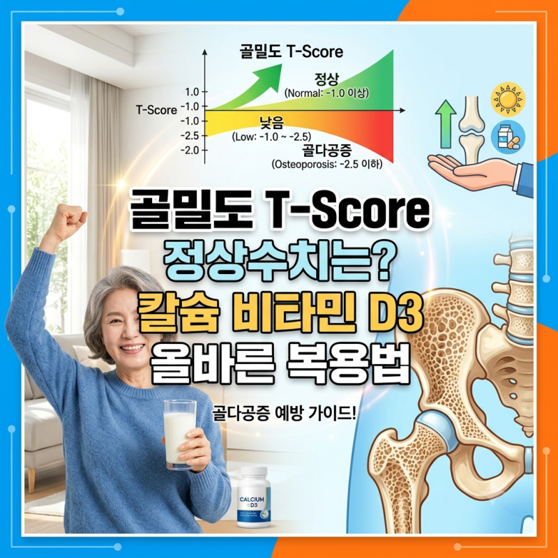 50대 골밀도 T- 스코어, -2.5 정상수치일까? 골다공증 칼슘 비타민D3 올바른 복용법 3가지 총정....