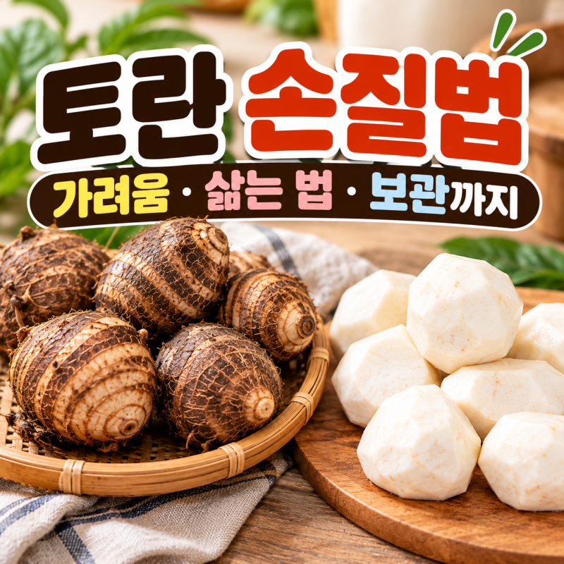 토란 손질법, 가려움 줄이는 껍질 벗기는 법부터 삶는 법·보관방법까지
