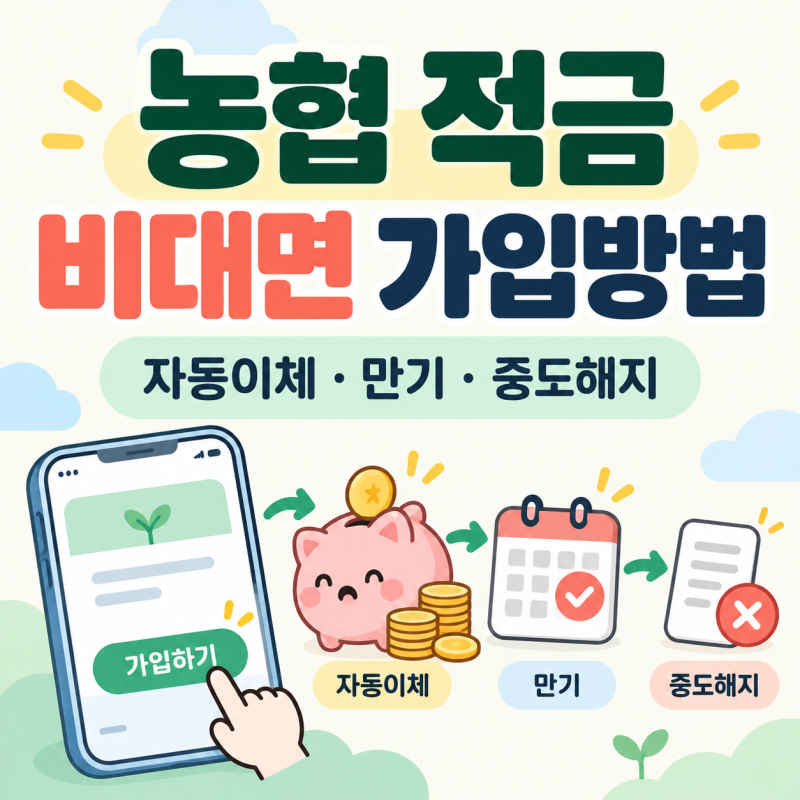 농협 적금 비대면 가입방법｜자동이체 설정부터 만기·중도해지까지