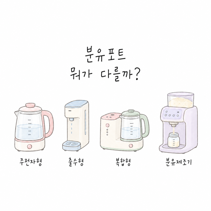 분유포트 종류 비교｜주전자형·출수형·복합형·분유제조기 차이 및 제품 추천