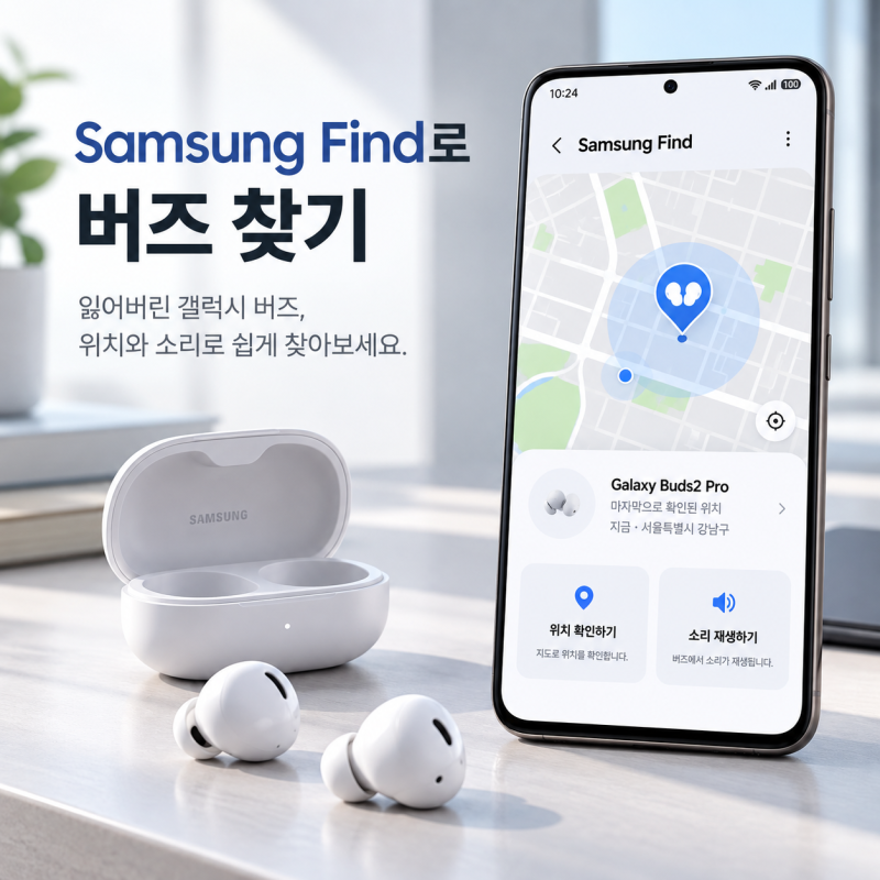 갤럭시 버즈를 잃어버렸다면? Samsung Find에서 위치와 소리 확인하는 방법