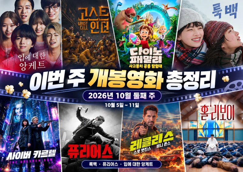 2026년 10월 둘째 주 개봉영화 총정리｜10월 5일~11일 룩백·퓨리어스·와호장룡