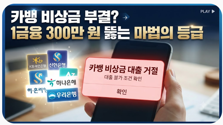 카뱅 비상금 거절? 무직자 1금융 300만 원 뚫는 숨은 치트키