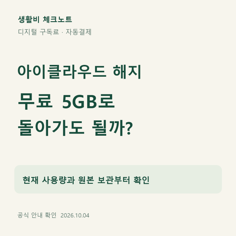 아이클라우드 해지 전 확인할 것, 5GB를 넘는 사진·백업은 어떻게 될까?