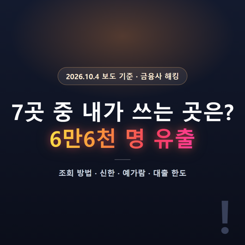 금융사 해킹 내 정보 유출 확인 방법, 대출 한도 조회만 해봤는데 해당될까요