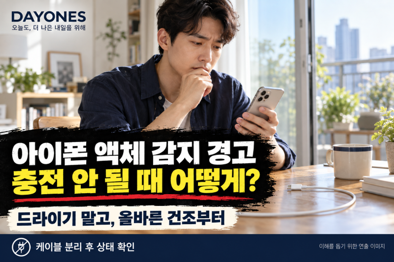 아이폰 ‘액체가 감지됨’ 충전 안 될 때, 드라이기로 말려도 될까? 올바른 대처법