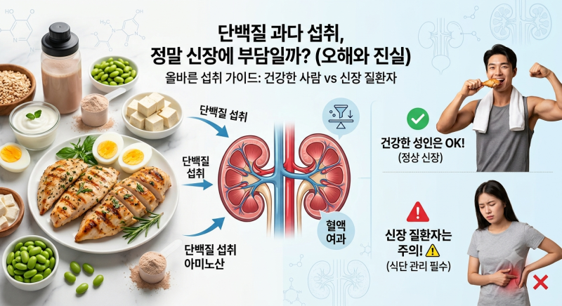 단백질 많이 먹으면 신장이 망가질까? (올바른 섭취법)