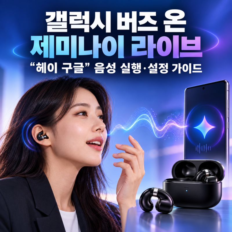갤럭시 버즈 온 제미나이 라이브 음성 실행법! “헤이 구글” 연결 및 설정 가이드