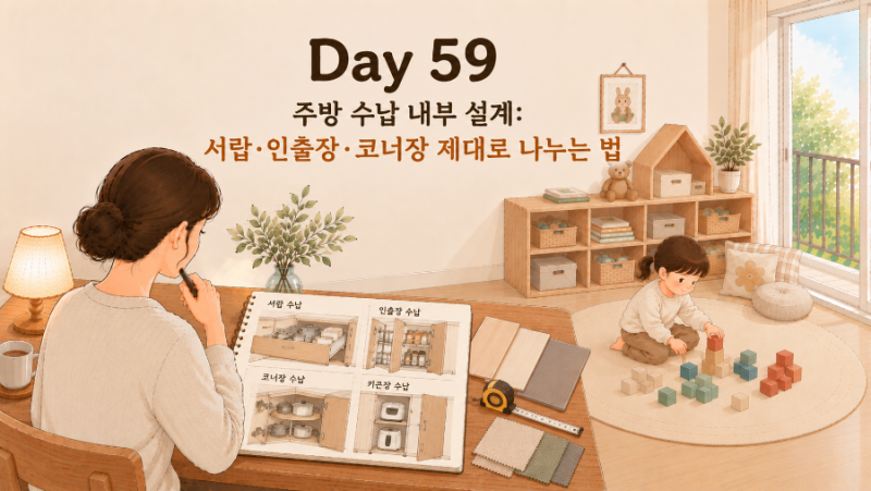 인테리어 기초 59｜주방 수납 내부 설계: 서랍·인출장·코너장 제대로 나누는 법