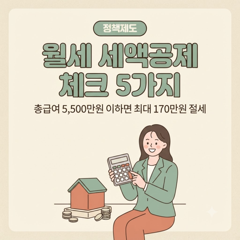 월세 세액공제 조건과 신청 방법, 연말정산 전 체크할 5가지 (2026년 귀속 기준)