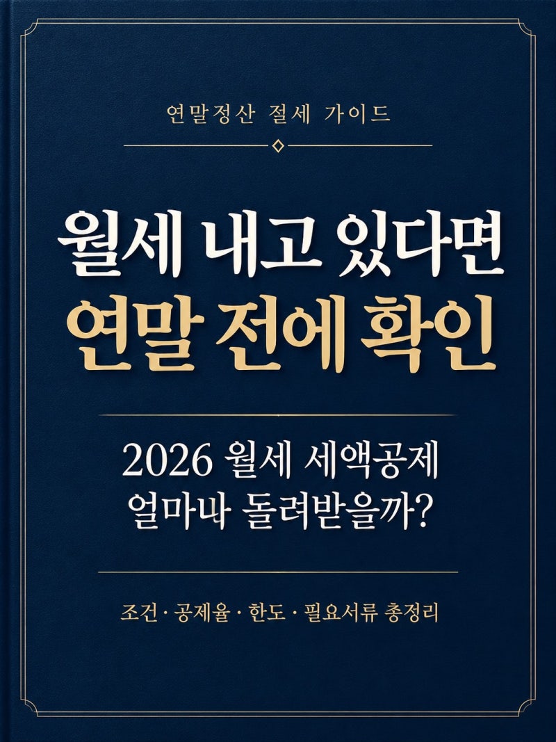 월세 내고 있다면 연말 전에 확인 월세 세액공제 얼마나 돌려받을까?