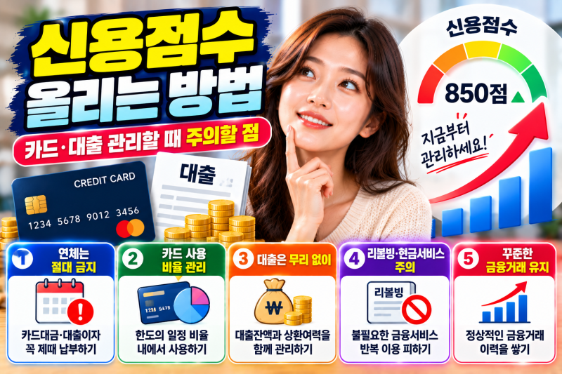 신용점수 올리는 방법｜카드·대출 관리할 때 주의할 점