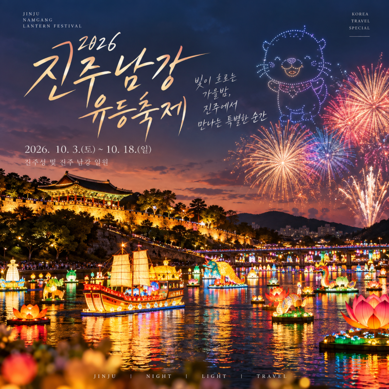 2026 진주남강유등축제 10월 3~18일 아이와 가볼만한 곳｜18시 유등 점등·유등 만들기 체험·불....