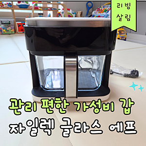 오븐형 쓰다 바꾼 자일렉 글라스 에어프라이어 5.5L 솔직 후기 (ft. 아기 간식 고구마스틱)