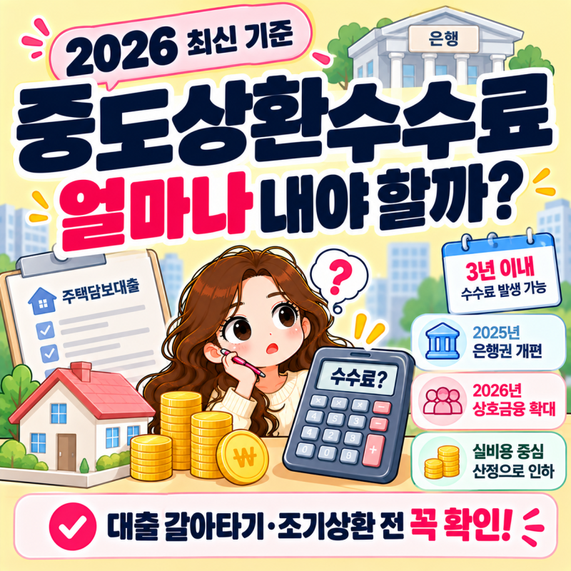 2026 대출 중도상환수수료 총정리｜주담대 조기상환·대환대출 전에 꼭 확인할 것