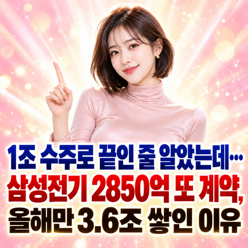 “1조 수주로 끝인 줄 알았는데…” 삼성전기 2850억 또 계약, 올해만 3.6조 쌓인 이유 실적발....