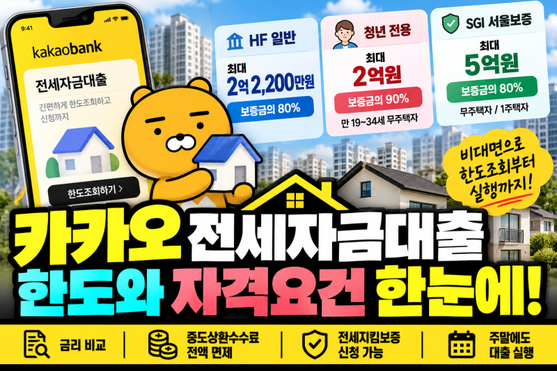 카카오 전세자금대출 한도와 자격 요건 알아보기