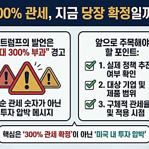 트럼프 300% 관세 발언, 한국 기업도 대상? 미국 투자 압박 이유