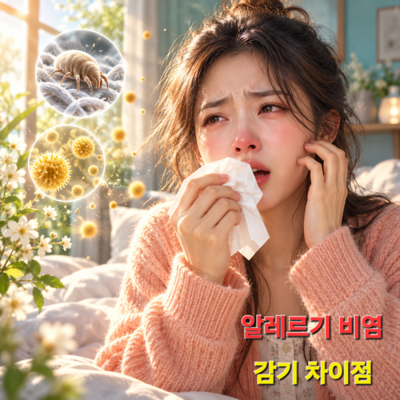 알레르기 비염 증상 원인 5가지와 감기 차이점 총정리 (피부 가려움 포함)