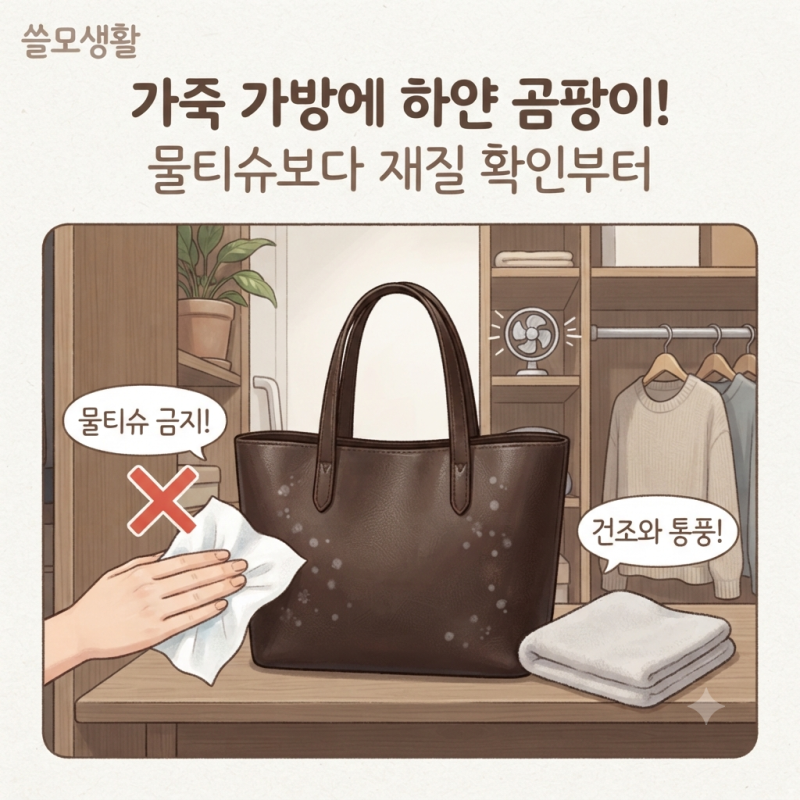 가죽 가방에 하얀 곰팡이가 생겼다면! 물티슈보다 건조와 재질 확인이 먼저