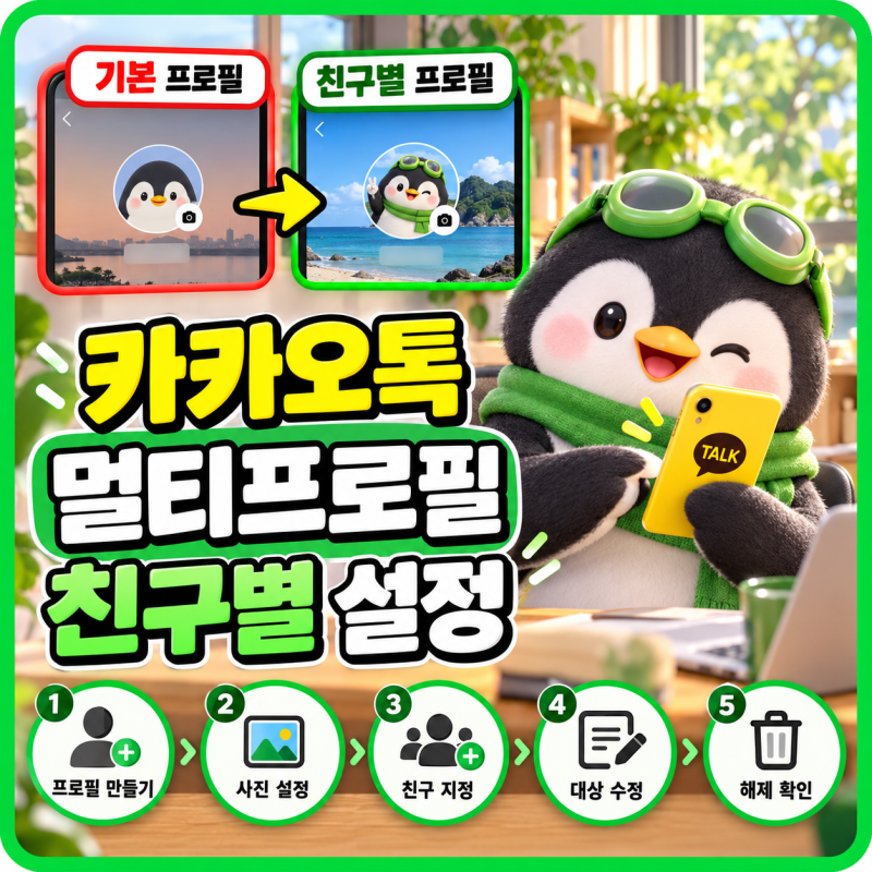 카카오톡 멀티프로필 만들기와 지정친구 추가·수정·해제 방법 5단계