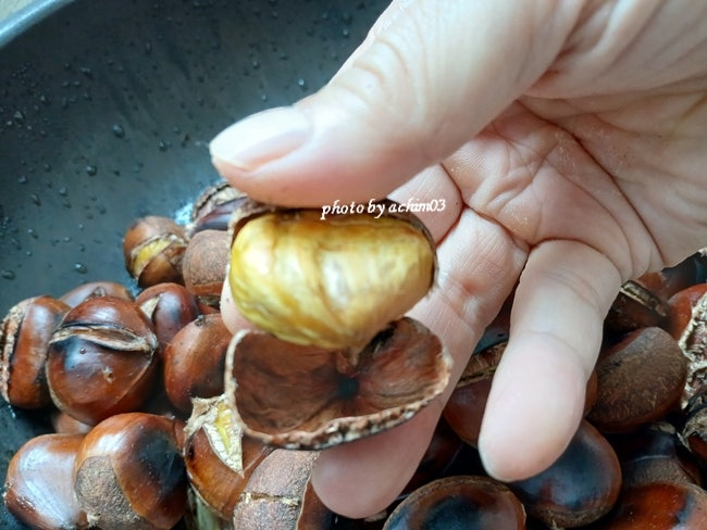 군밤 만들기 냄비 시간 칼집내기