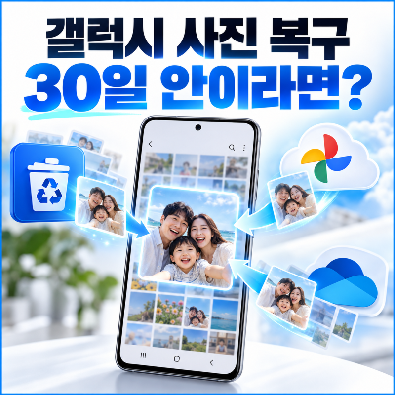 갤럭시 사진 복구 하기, 휴지통·구글포토·원드라이브 순서