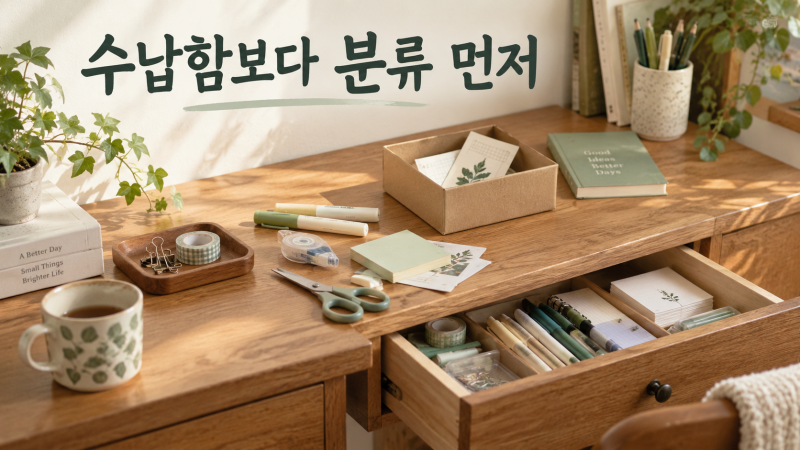 서랍 정리, 수납함을 사기 전에 남길 문구부터 고르세요