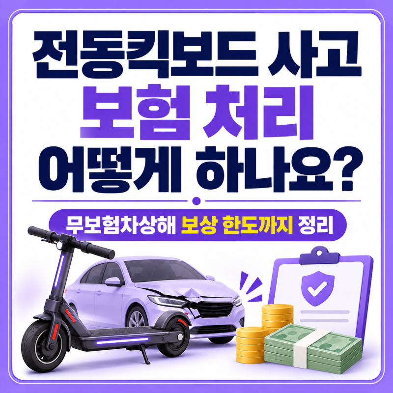 전동킥보드 사고 보험 처리 어떻게 하나요? | 무보험차상해 보상 한도까지 정리
