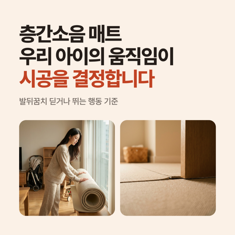 층간소음 매트 시공, 첫 아이가 뛰기 시작했다면 견적 전에 볼 기준