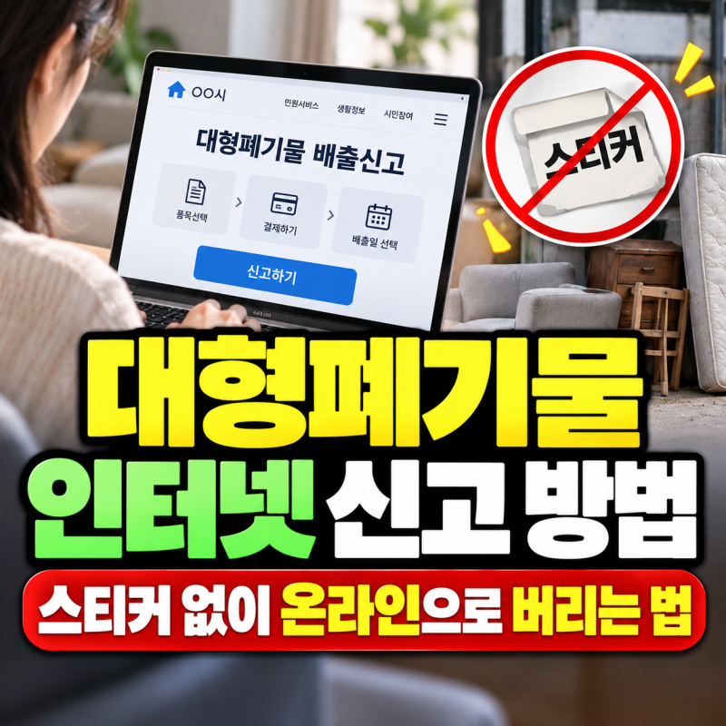 대형폐기물 인터넷 신고 방법｜스티커 없이 온라인으로 버리는 법