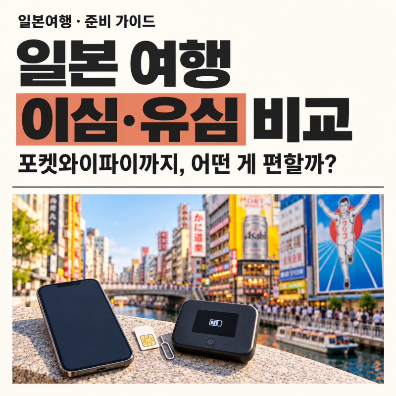 일본 여행 eSIM·유심·포켓와이파이, 누구에게 어떤 방식이 편할까?