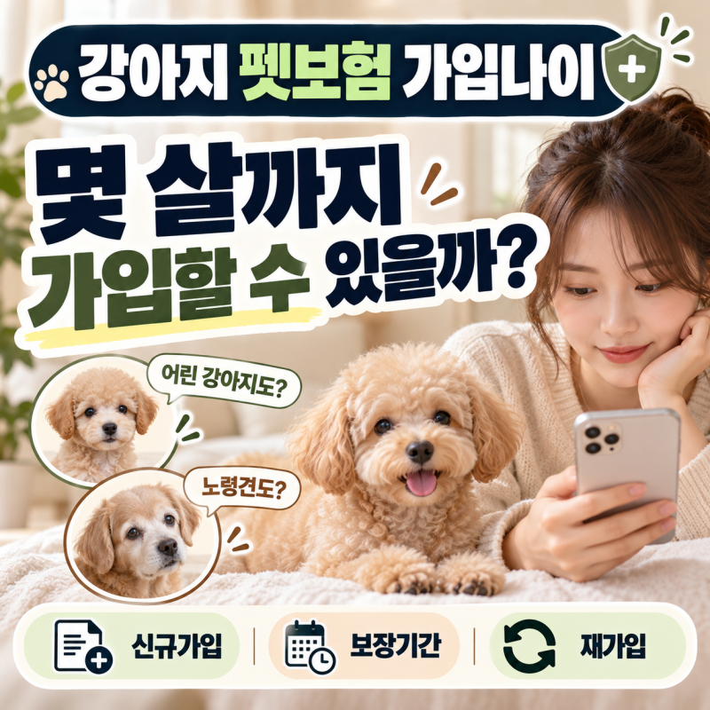 2026 강아지 펫보험 가입나이 (몇 살까지 가입·보장기간·재가입)