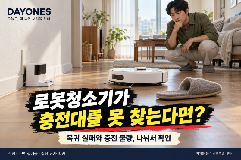 로봇청소기가 충전대를 못 찾는다면? 복귀 실패와 충전 안 될 때 확인할 것