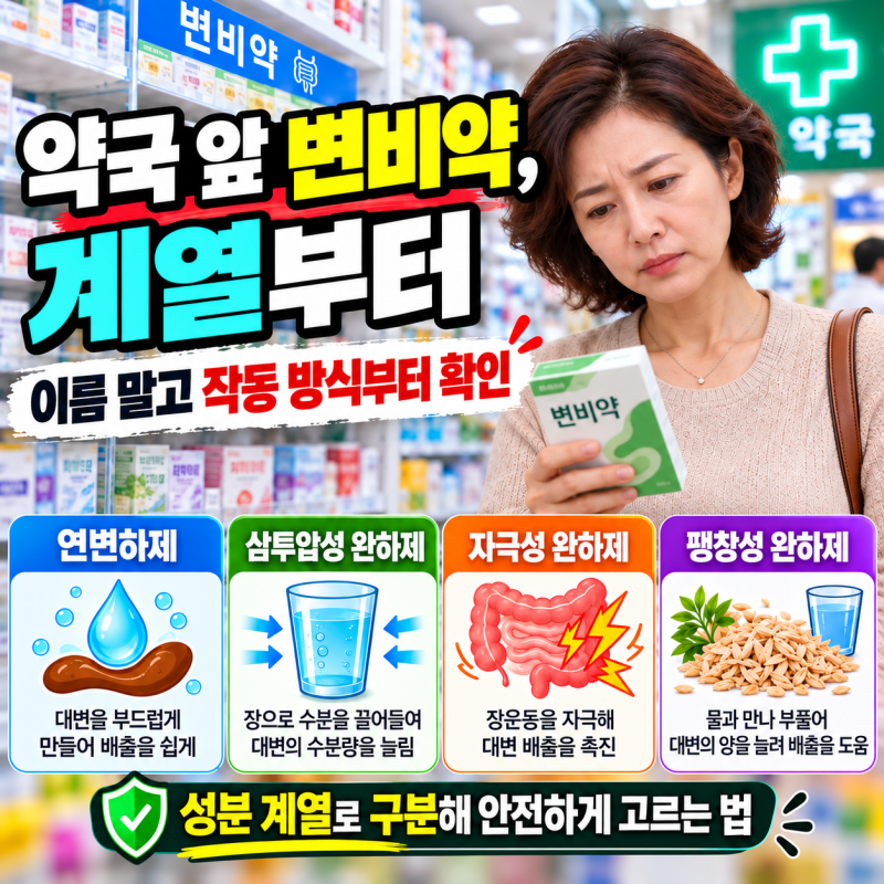 변비약, 약국 진열대 앞에서 망설여진다면 이름보다 계열부터 볼 것
