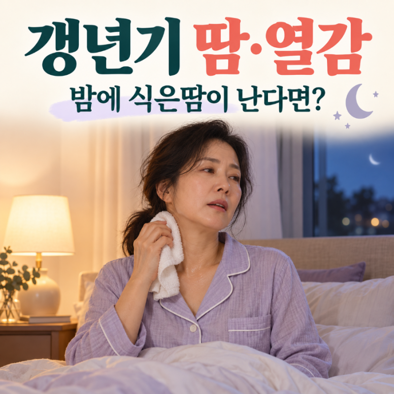 갱년기 땀이 너무 많이 나요｜얼굴 열감·밤에 식은땀 대처법