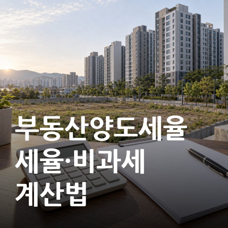 부동산양도세율, 주택·토지 세율과 비과세·계산법까지 정리해요