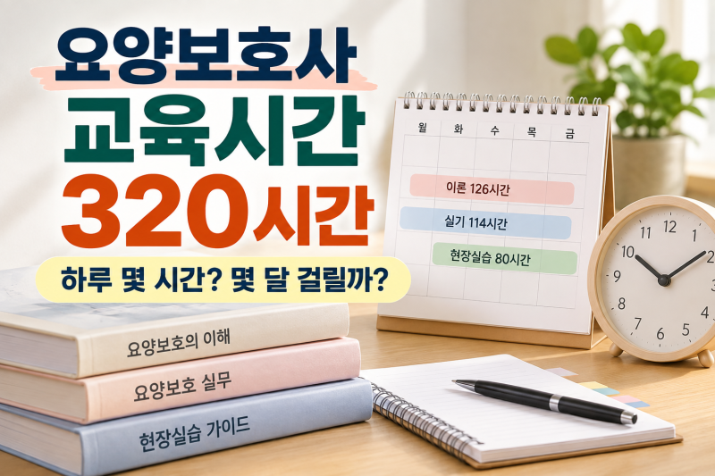 요양보호사 교육시간 320시간｜하루 몇 시간? 자격증 따는데 몇 달 걸릴까?