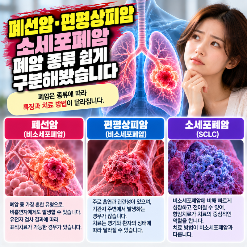 폐암은 다 같은 암이 아닙니다, 종류에 따라 치료가 달라지는 이유