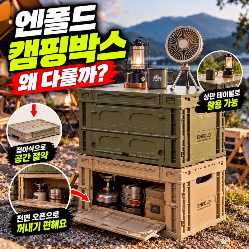 캠핑 박스 추천 로티캠프 엔폴드 접이식 트렁크 카고 폴딩 수납 정리함 ECB 탄