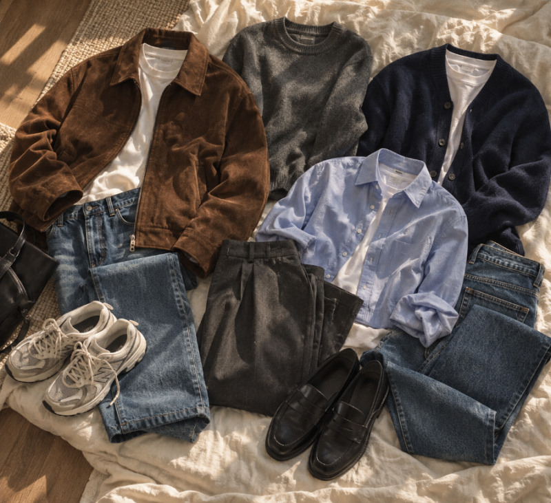남자 가을 데일리룩 코디 8가지, 니트부터 자켓까지 기본템 활용법