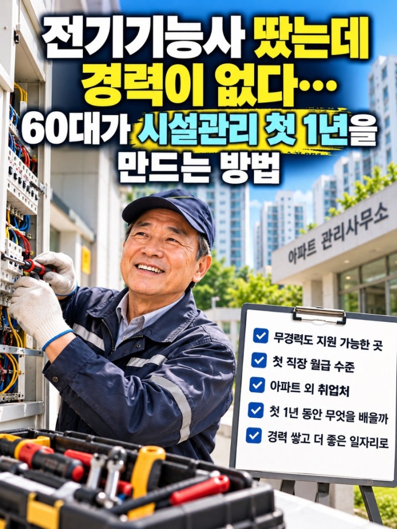 전기기능사 땄는데 경력이 없다…60대가 시설관리 ‘첫 1년’을 만드는 방법