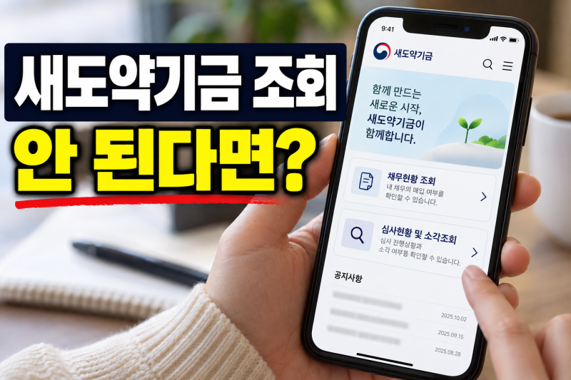 새도약기금 조회 안 된다면?｜문자·심사중·채무 소각 확인방법
