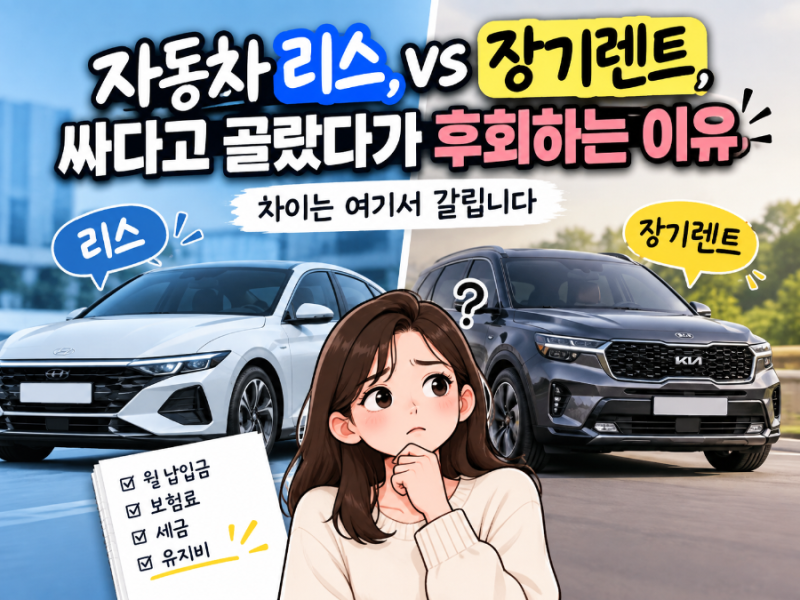자동차 리스 vs 장기렌트, 싸다고 골랐다가 후회하는 이유｜차이는 여기서 갈립니다